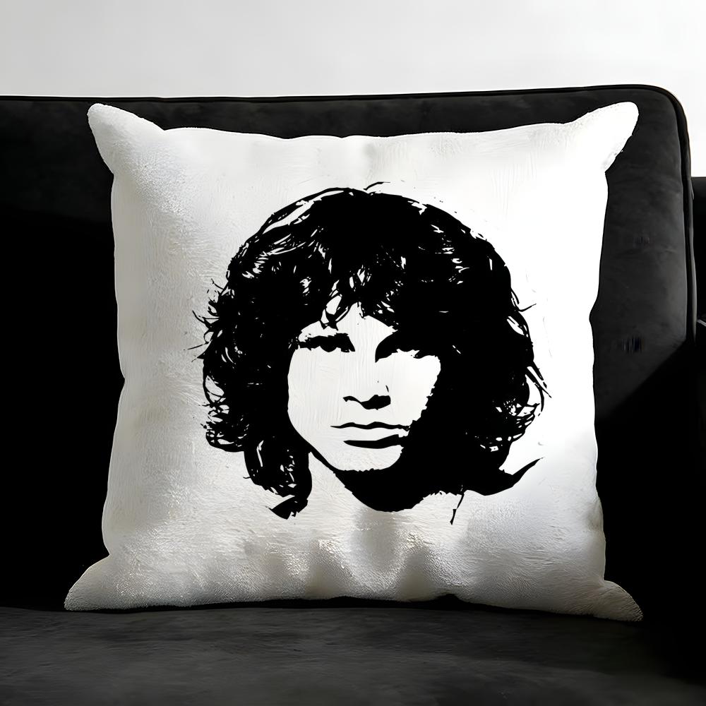 J-Jim M-Morrison Band Cushion Cover Pillowcase Ultra Soft Skin Friendly Fabric Cloud Like Comfort & Concealed Zipper