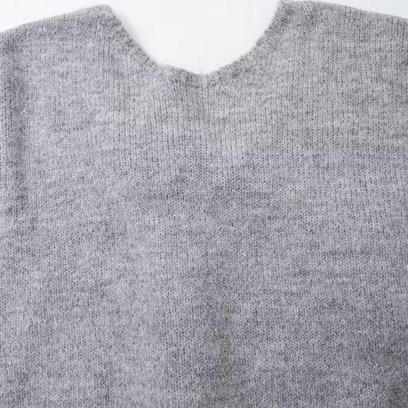 Kaslead New Arrival Women's Fashion Style Stylish Simple and Versatile Knitting Back Bowknot Decoration Pullover