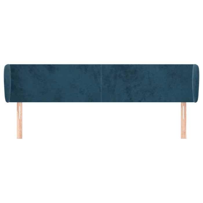 Tête de lit - Maison Exclusive - Velours bleu foncé - 183x23x78/88 cm - Oreilles réglables