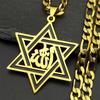 Judaism Israel Star of David Hexagram Je Magen Pendant Necklace Women Men Stainless Steel Islamic Arab Allah God Jewelry