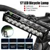 Lampa Rowerowa Przednia 8/17 LED 25500 Lumenów Lampa Rowerowa 10000mAh Wodoodporna Latarka Ładowanie przez USB Akcesoria do Lampy Rowerowej MTB Szosowej 7