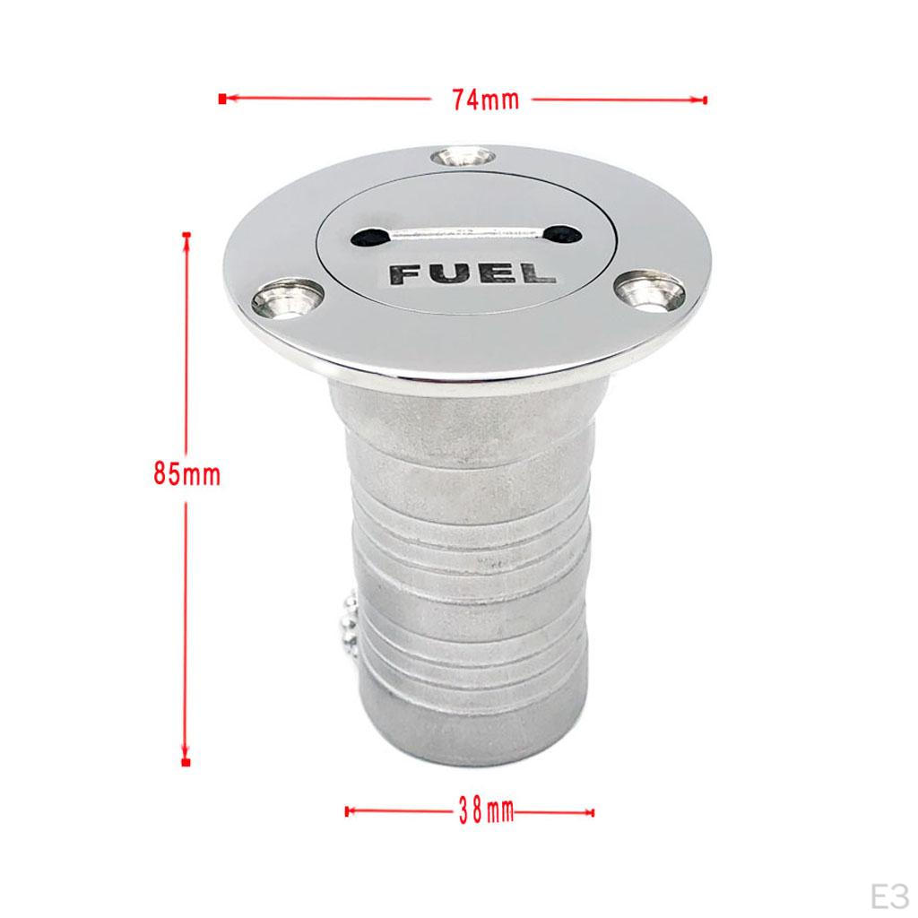 38mm 1.5'' Marine Boat Gas Fuel Petrol Tank Deck Fill Filler with Keyless Cap and Key 316 Stainless