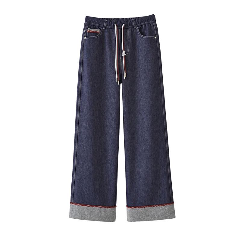 Women's High-Waist Wide-Leg Denim Pants