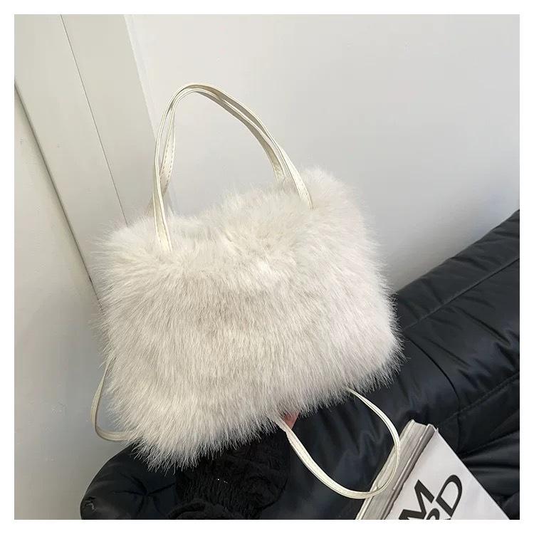 Weiche Flauschige Umhängetasche für Damen - Herbst Winter Schulterhandtasche