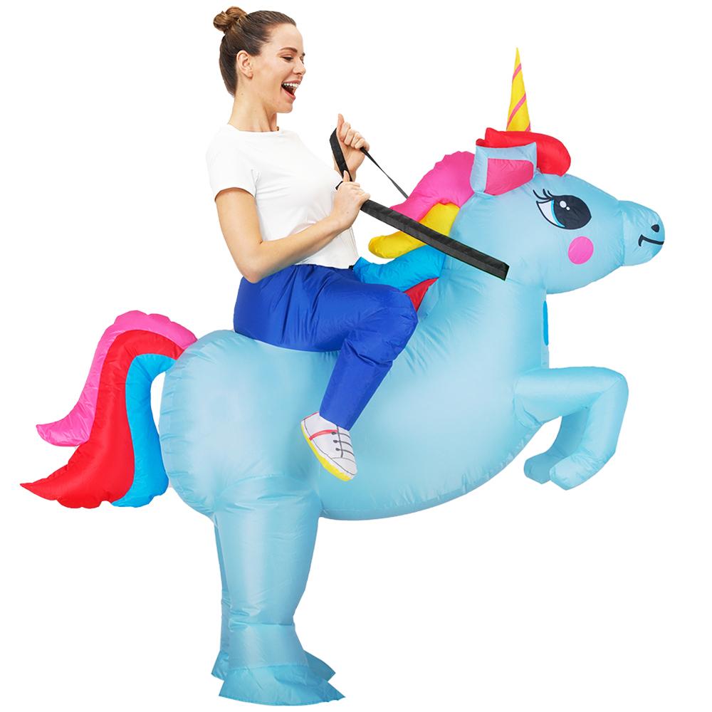 Adult Kids Colorful Unicorn Inflatable Costume Fancy Funny Inflatable Suit for Boys Girls Halloween Purim Anime Cosplay Costumes