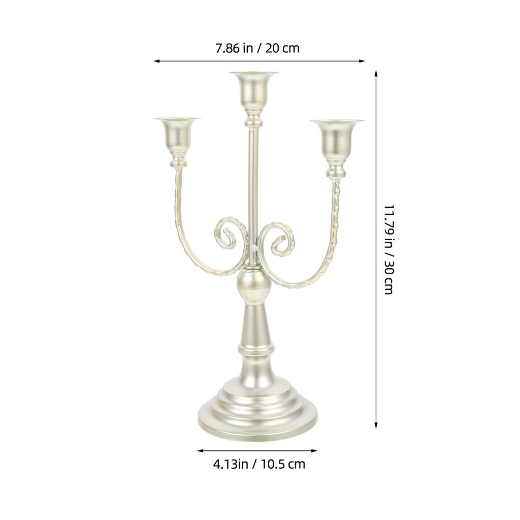 Vintage Iron 3-Arms Candelabrum Multi-Head Candlestick Decorative Metal Stand For Home Tabletop Party Decoration Household