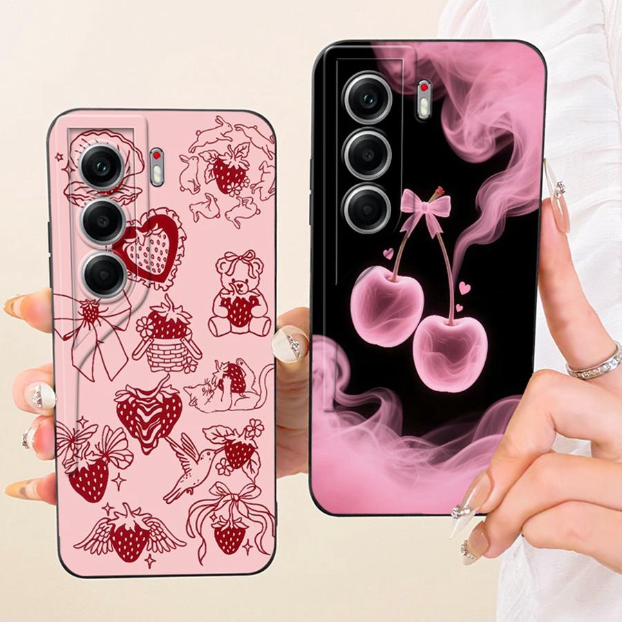 For Tecno Camon 40 Pro 4G Case CM6 Cover bow flower Painted Case Soft Silicone Bumper For Tecno Camon40 4G 40Pro Case Capa