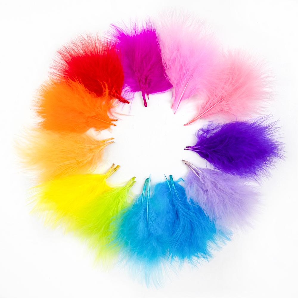 8-12cm Colord Turkey Feathers Natural Marabou Fly Tying Marabou Plumes for Craft Jewelry Making Decor