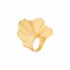 Pleated Design Ginkgo Leaf Ring Three-dimensional Texture Fan-Shaped Ring Metal Joint Ring  Women
