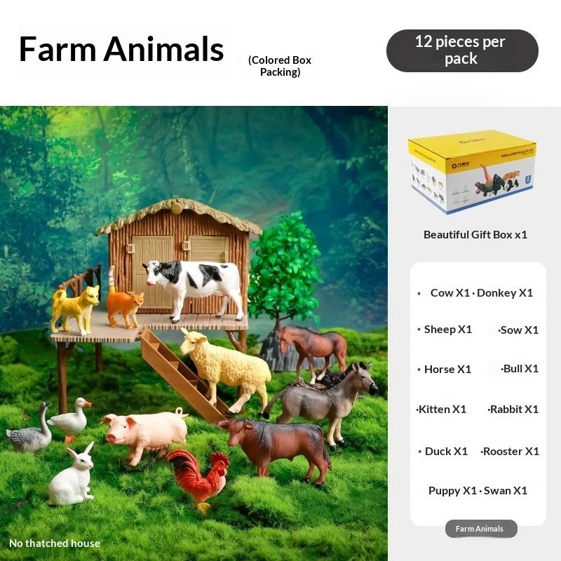 

Lifelike Animal Figurine Plaything Early Education Set - Baby Plant Recognition Kit Lion Tiger Elephant Panda Giraffe Animal Figurine Toy