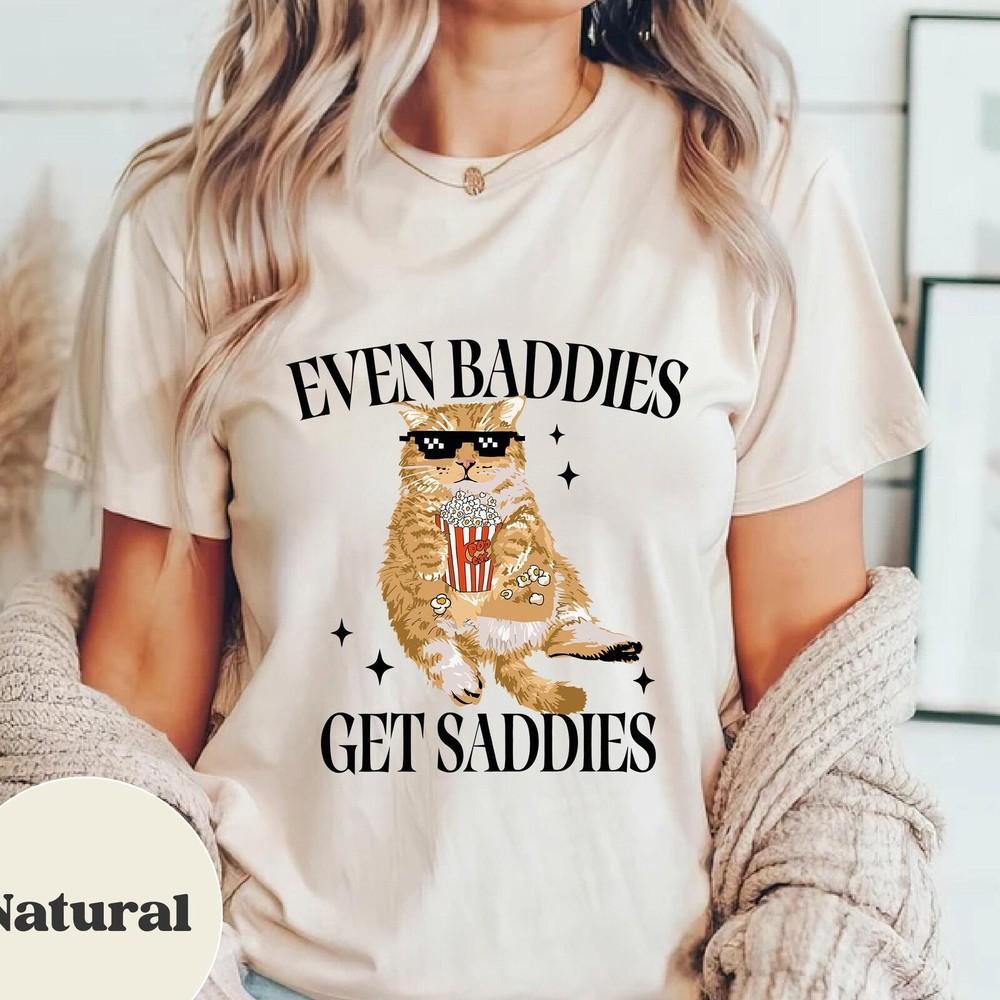 Даже Плохие Котики Грустят, Смешной Мем с Котом, Любитель Кошек, Мем с Котом Натуральная Футболка Унисекс Футболка M