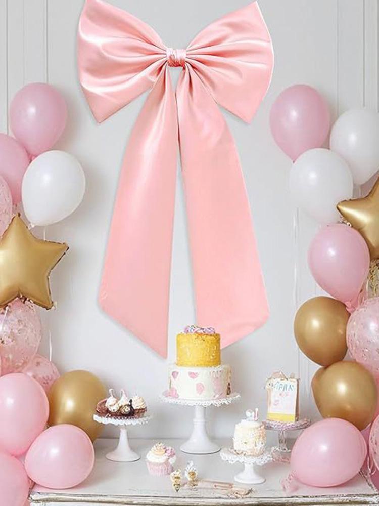 Satin Ribbon Bow Tie Themed Party Decorations Giant Bow Ribbon Decor Large Ribbon Hanging Bowknot Party Wedding Photo Prop Decor