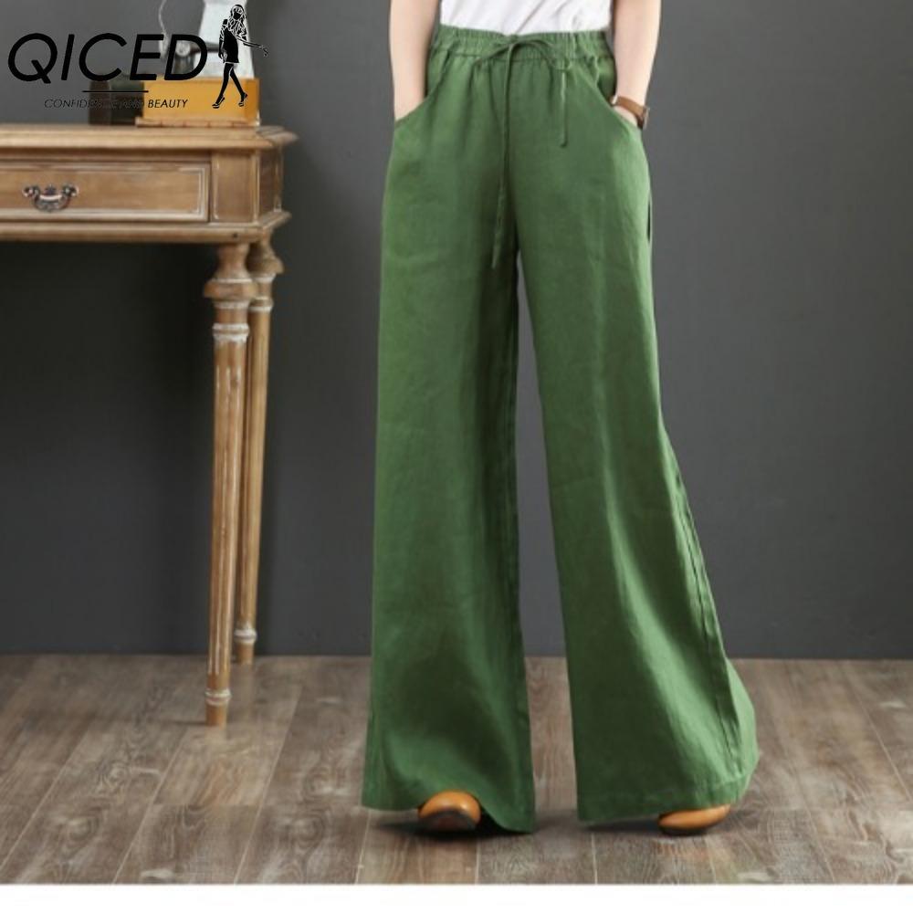 

QICED Women s Fashion Casual Solid Color Print Pants & Capris XXXL армия зеленый