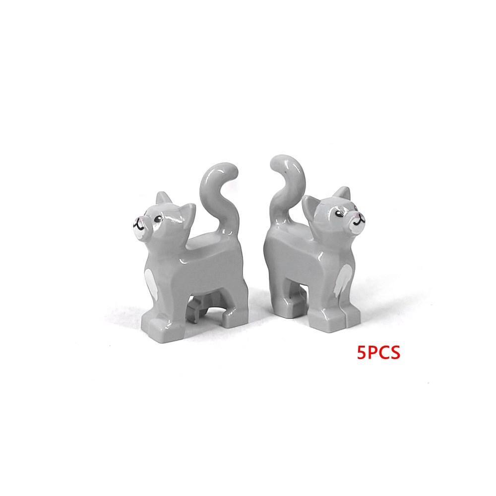 5 SZT./Zestaw Uroczy Kot Wąż Pająk Jaszczurka Zwierzęta Figurki Klocki DIY Zabawki dla Dzieci Prezenty Zabawka Zwierzę 38801 13786