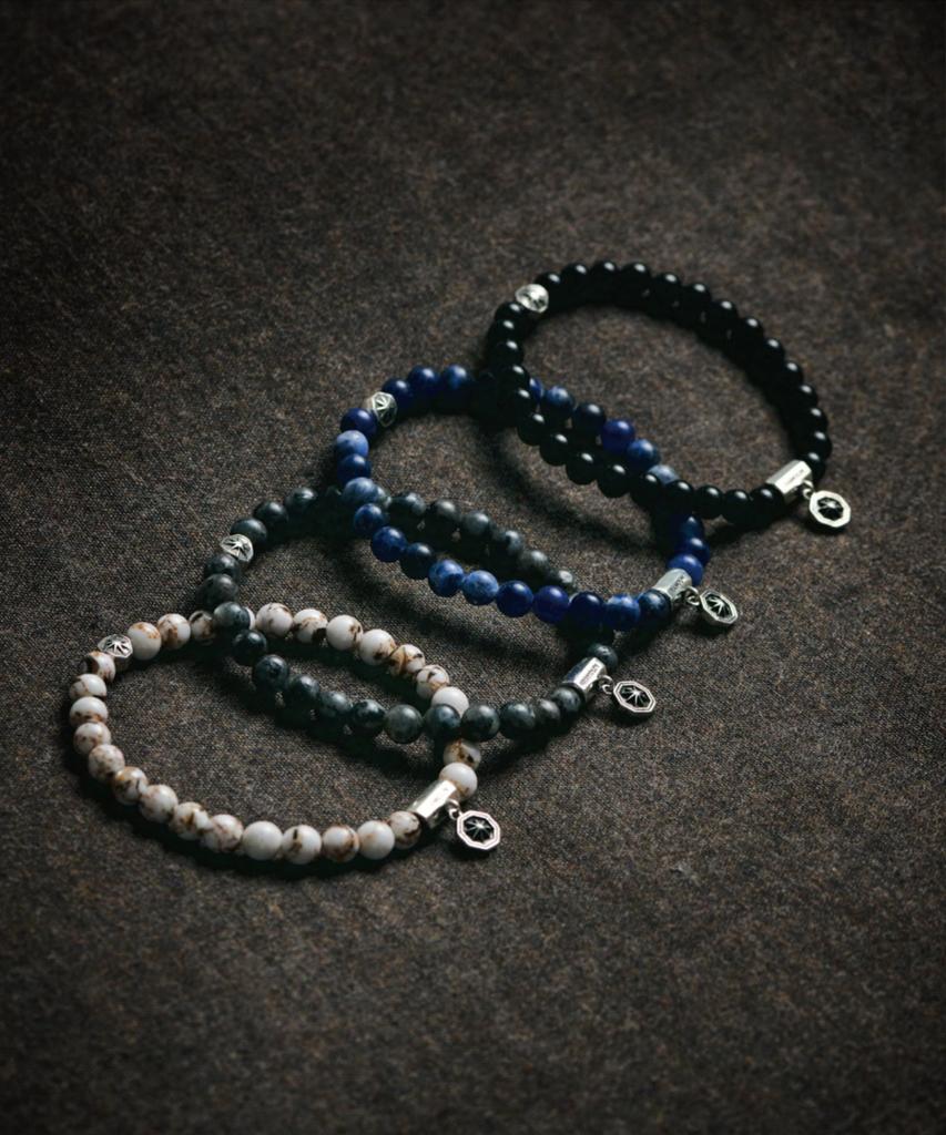 Ramolin India Gemstone Silver Bracelet Midnight Fog