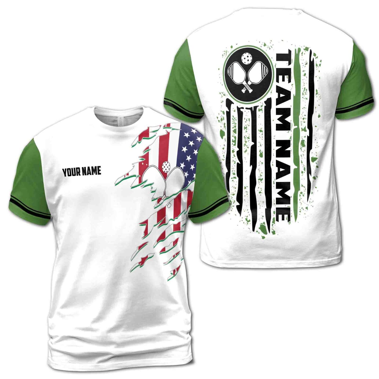 Personalized America Patriotic Pickleball Team Men s T-shirt S-5XL M