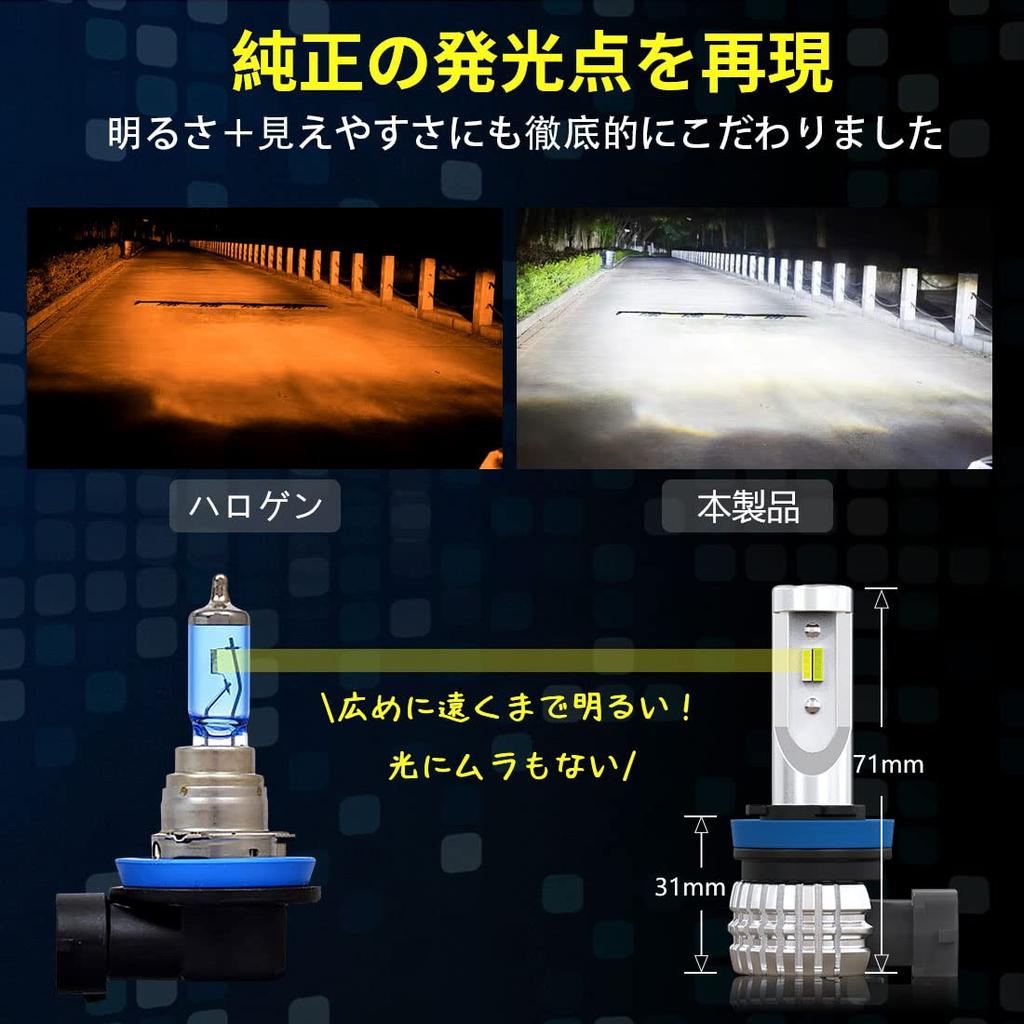 Perrace H8 LED Fog Light Bulbs with Dual Color Memory H11 LED Fog Light H16 LED Fog Light Dual Adjustable Set of for Cars Function, Bulbs, Bulbs,