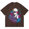 230 Gsm 100% Cotton Jujutsu Kaisen V59 Gojo Print Unisex Heavy Cotton T Shirt