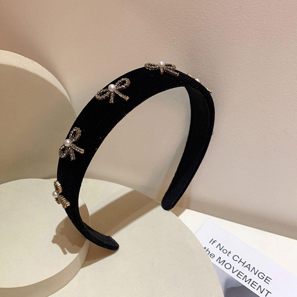 

up Face Wash Velvet Rhinestone Korean Style Hair Wear Bow Headband Hair Band Women Hair Accessories
