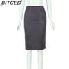 BITCED Women's Fashion Casual Solid Color Print Summer Spring Skirt