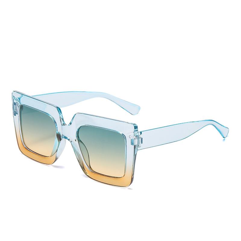 New Fashion Sunglasses Women Trendy Large Frame Two Color Splicing Sun Glasses Men Outdoor Beach Sunshade Eyewear Uv400