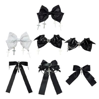 1PC Decorative Fabric Hair Clip Heart Crosses Bows Embellishment Practical For Long Hair Styles