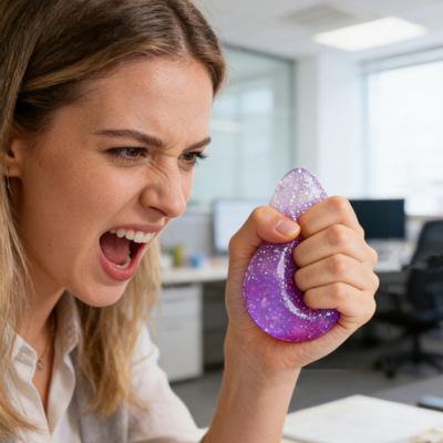 צעצוע טיפוף מים מנצנץ להקלה על לחץ הפחתת חרדה צורת טיפת מים צעצוע חושי עם פאייטים בפנים כדור לחץ נייד להפגת מתח