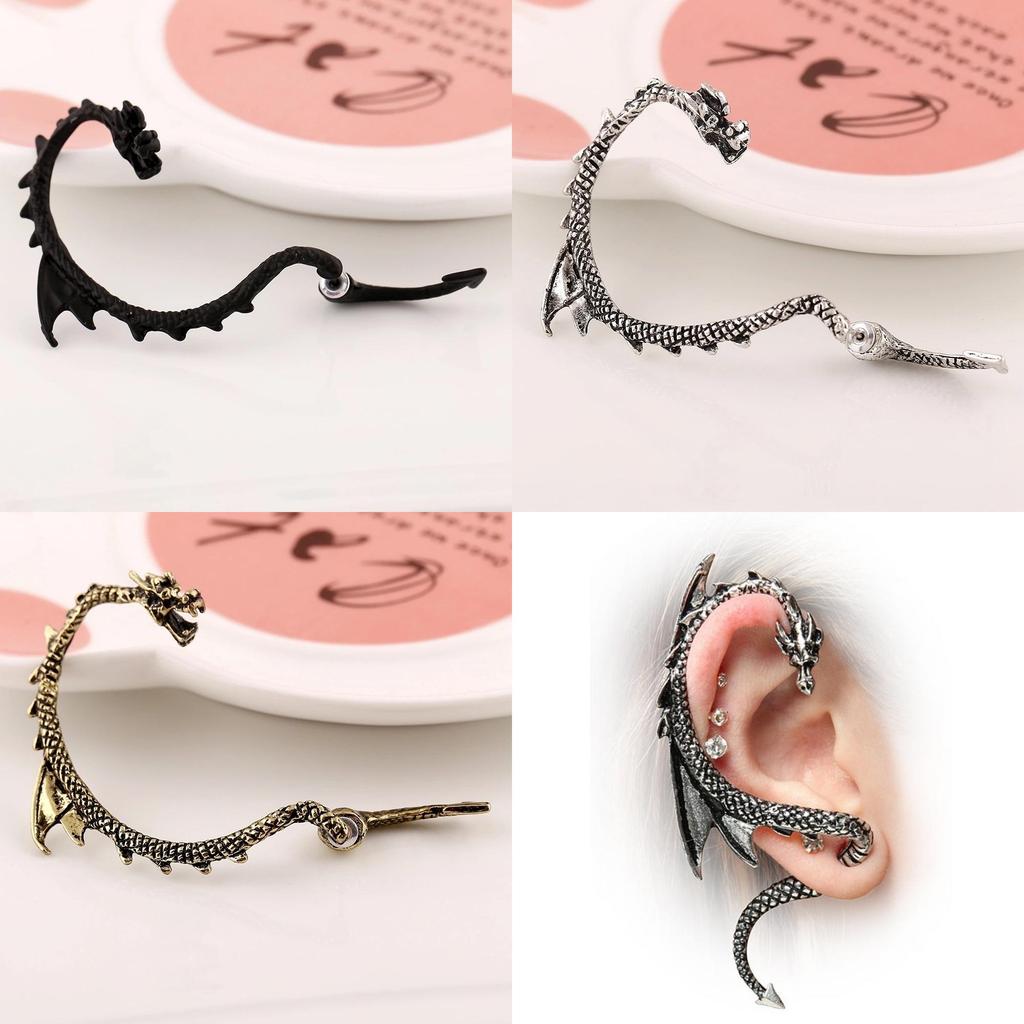 Exaggerated Vintage Punk Ear Pendants With Metallic Finish For Creative Style