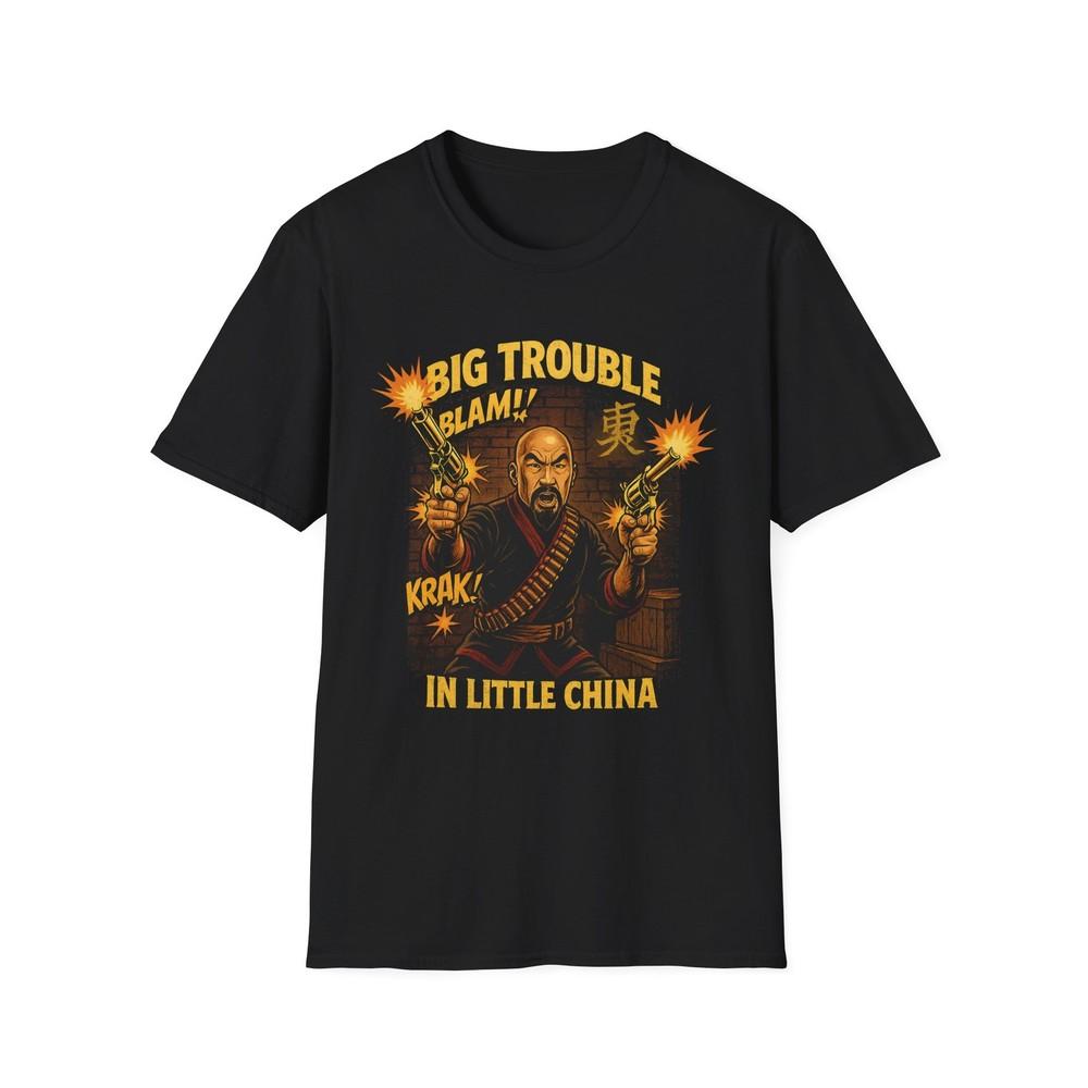 

Big Trouble in Little China Golden Guns Unisex T-Shirt, Retro 80s Movie Tee, XL