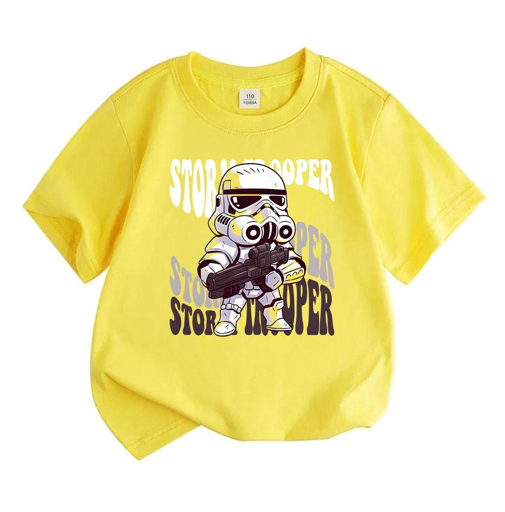 Kids Boys Girls 100% Cotton O-neck Short Sleeve T-shirt, Cut