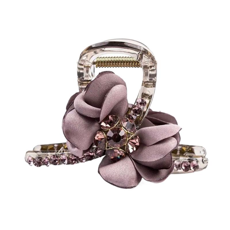 

Korean Version New Fashionable Retro Temperament Exquisite Sweet Diamond Inlaid Hair Clip Shark Clip 8cm фиолетовый