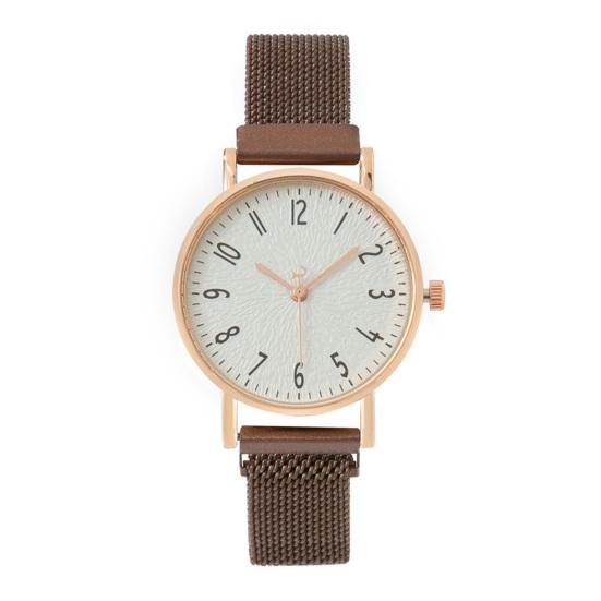 Dámské křemenné hodinky Kulatý ciferník Magnetické propojovací pásek Bez zpoždění Jednoduchý styl Vysoká přesnost Denní dojíždění Náramkové hodinky Seznamka