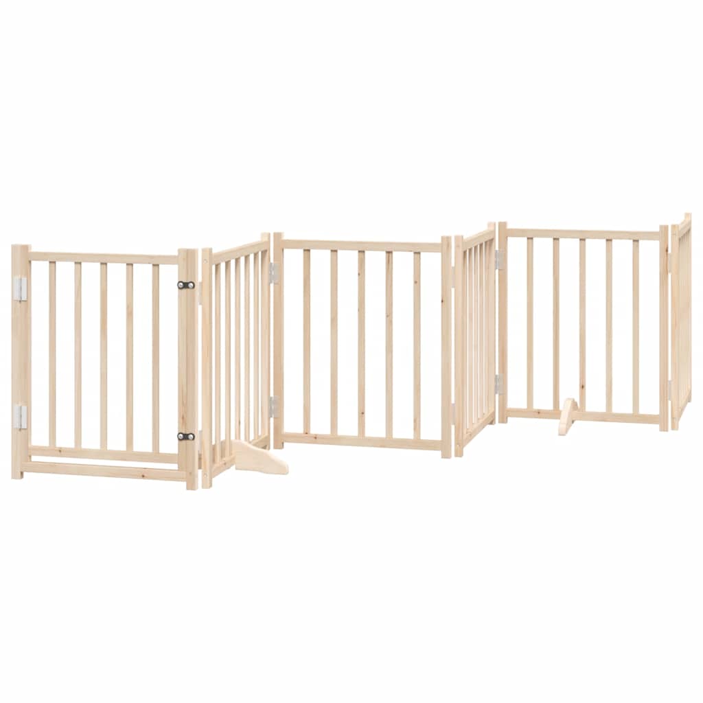 9 Piece Foldable Dog Gate 450 cm Poplar Wood