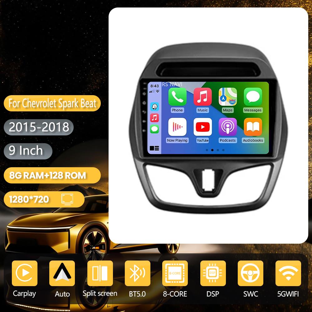Android 16 for CHEVROLET Spark Beat 2015-2017 Carplay Auto Radio Multimedia Player Stereo 360° Camera App Control