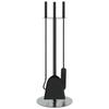 Set d'outils de cheminée 4 pcs 22x59 cm acier