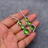 Peridot Gemstone : 925 Sterling Silver Handmade Long Earring's Jewelry