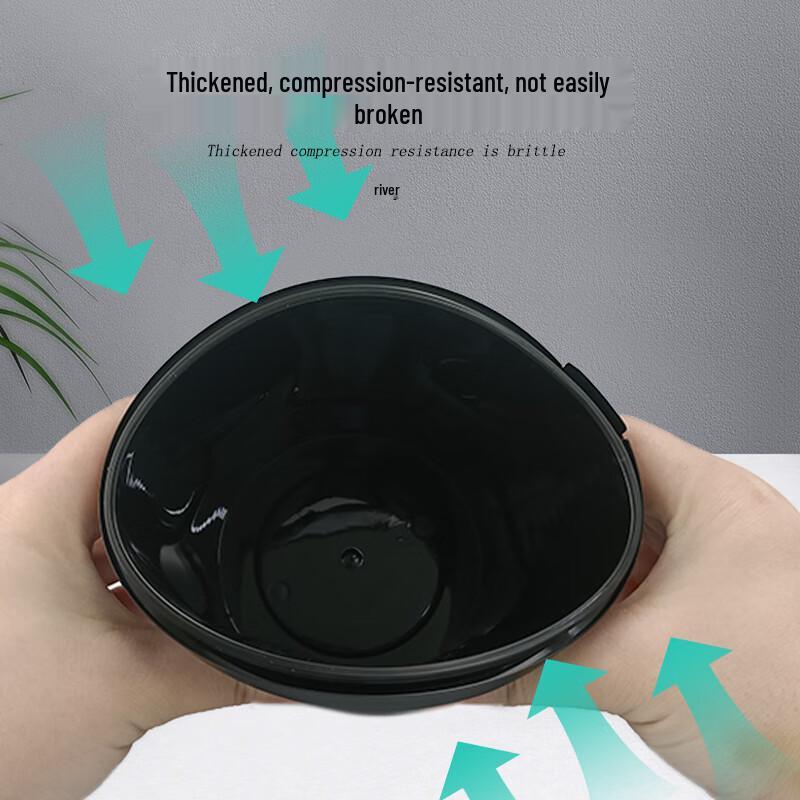Disposable 16oz Black Plastic Soup Container with Secure Lid