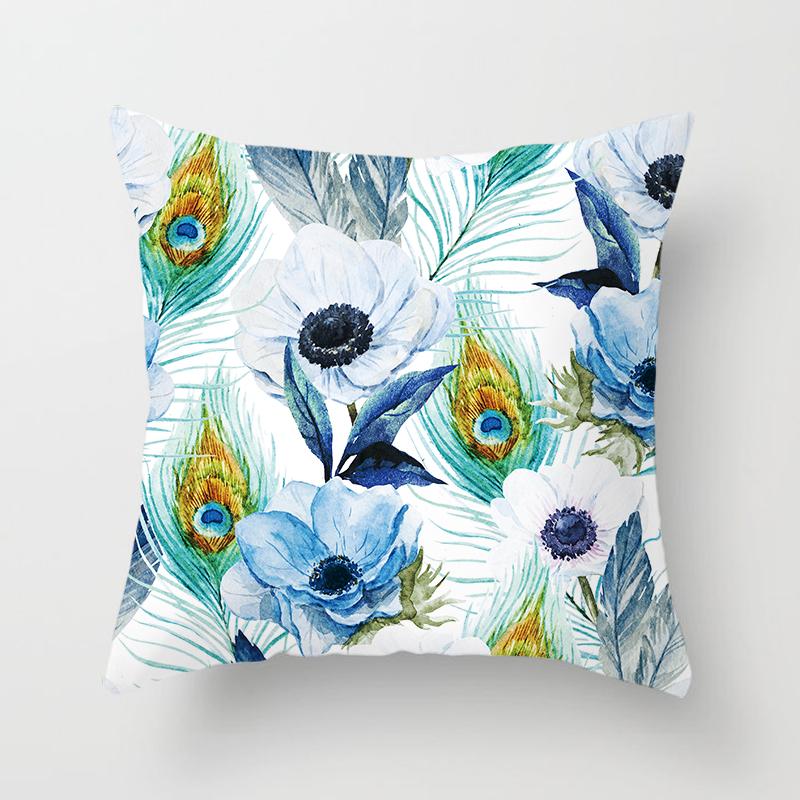 Peacock Print Pillow Decoration Home Car Sofa Cushion Cover Bed Animal