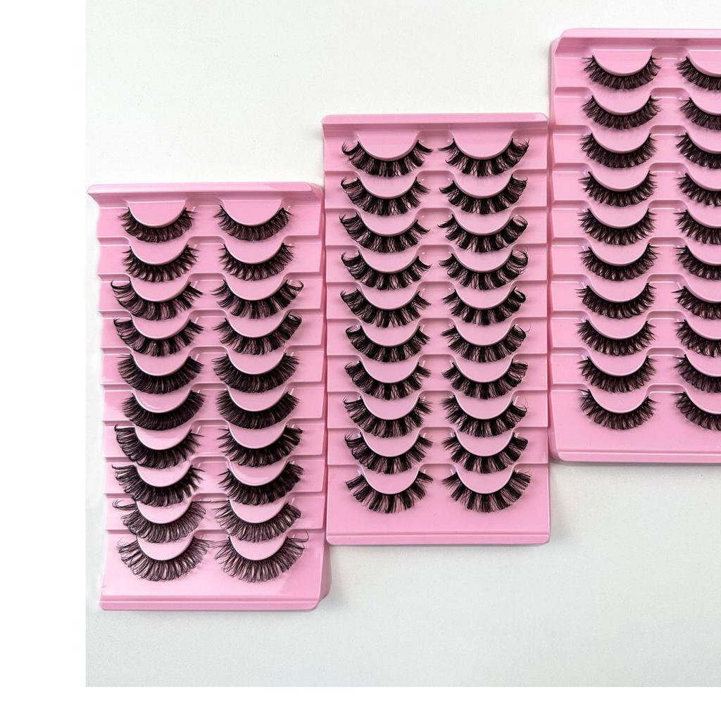 Curled Multi-layer European and American Imitation Mink Eyelashes 10 Pairs of False Eyelashes