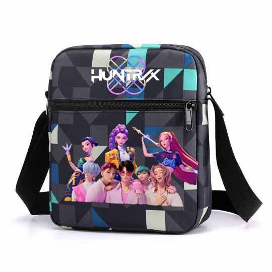 KPOP Oxford Cloth Print Crossbody Lunch Bag for Students Casual Shoulder Bag with Cartoon Design