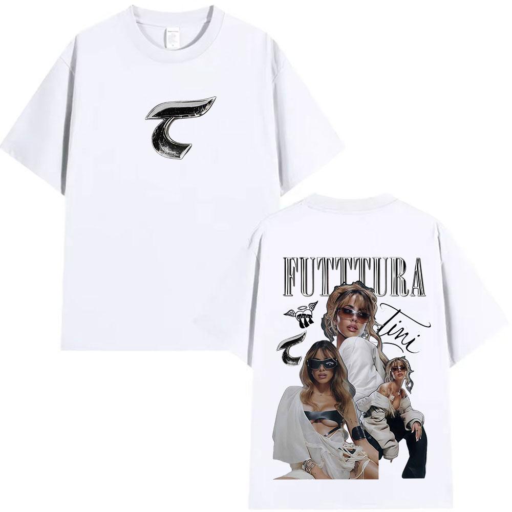 2026 Women Unisex Merch for Men and Women Loose Oversized Cotton Casual T-shirt Singer TINI Futtura Tour