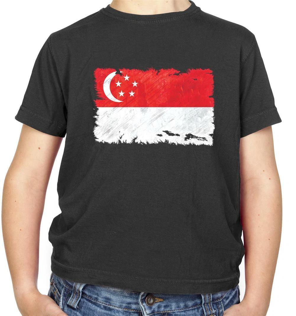 Singapore Flag Kids T-Shirt - Country - Asia - Travel - Flags - Gift - Padang 140