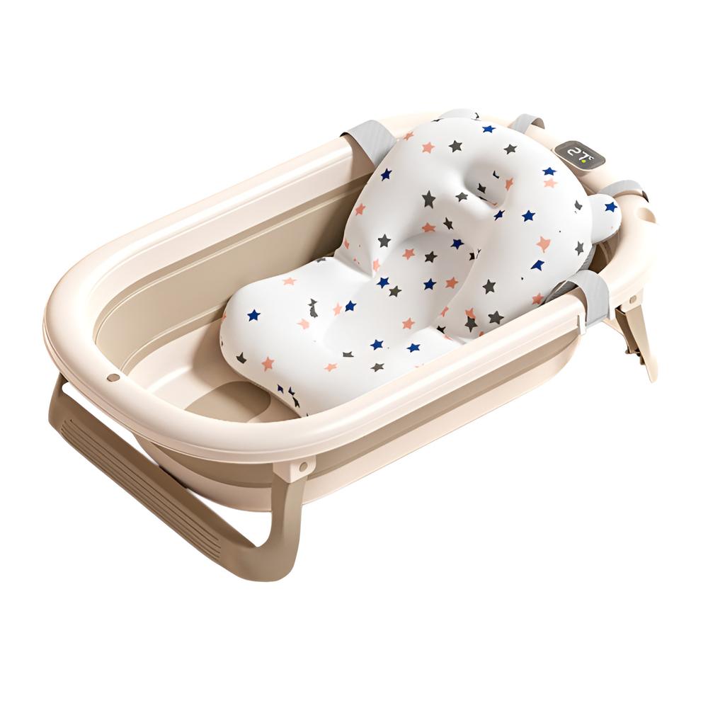 Household intelligent constant temperature large capacity baby folding bathtub children can sit and
