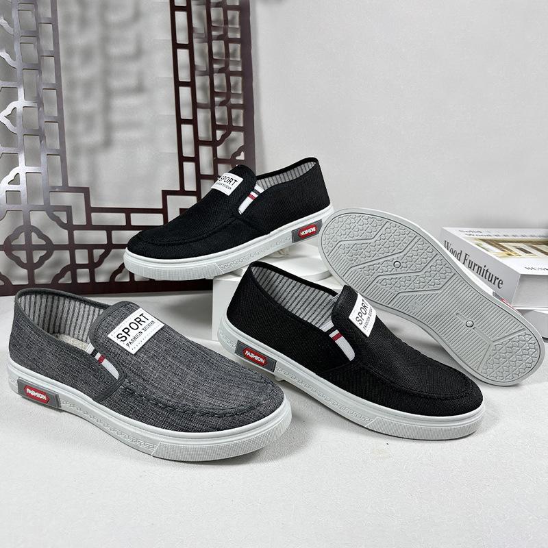 spring and summer comfortable breathable canvas shoes men's outdoor casual fashion sports shoes one-pedal cloth shoes
