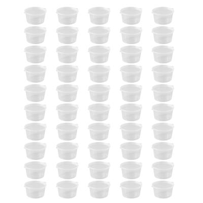 50pcs Clear Portion Cups with Lids Stackable Round Leakproof 50ML Plastic Sauce Cup Condiment Cups
