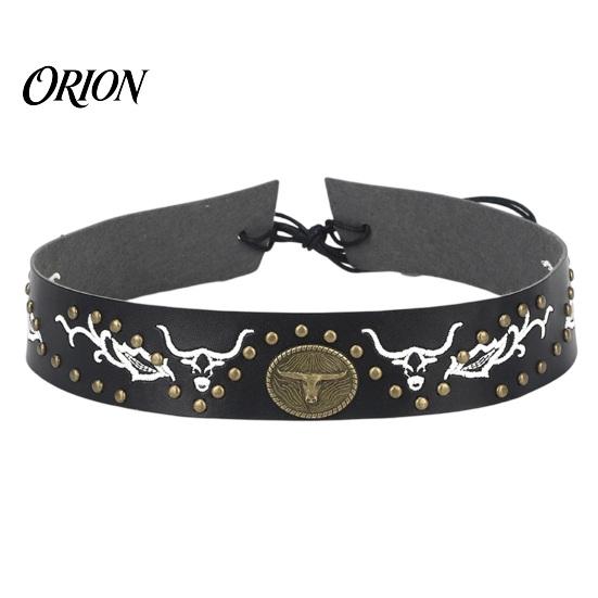 Cowboy Hat Band Ethnic Style Band, Durable PU Leather Embroidered DIY Decoration Strap, Adjustable Decorative Belt for Wide Brim Hats Vintage Strap
