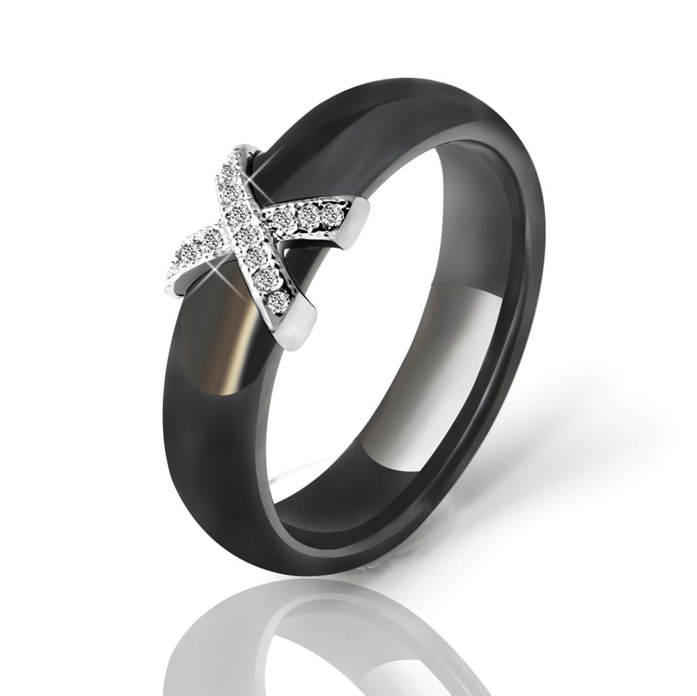 Trois en un zircone cubique Bande Mariage Femme Titane Acier Queue Ring Sets Cadeau Taille 5-9