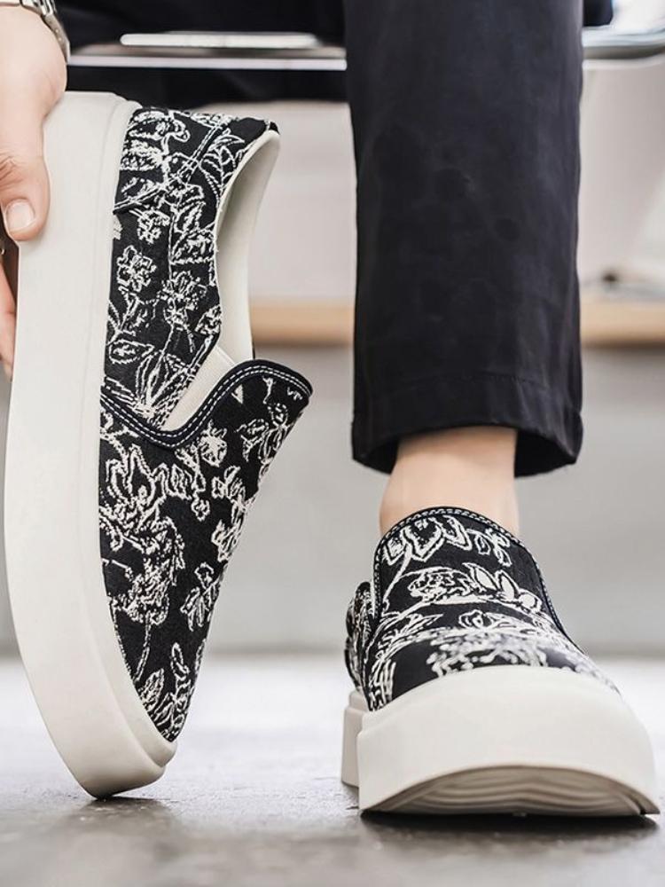 Fashion Young Students Summer Man Shoe Canvas Breathable Print Sneakers High Quality Fashion Luxury Sale On Hiking Casual Shoes for Men