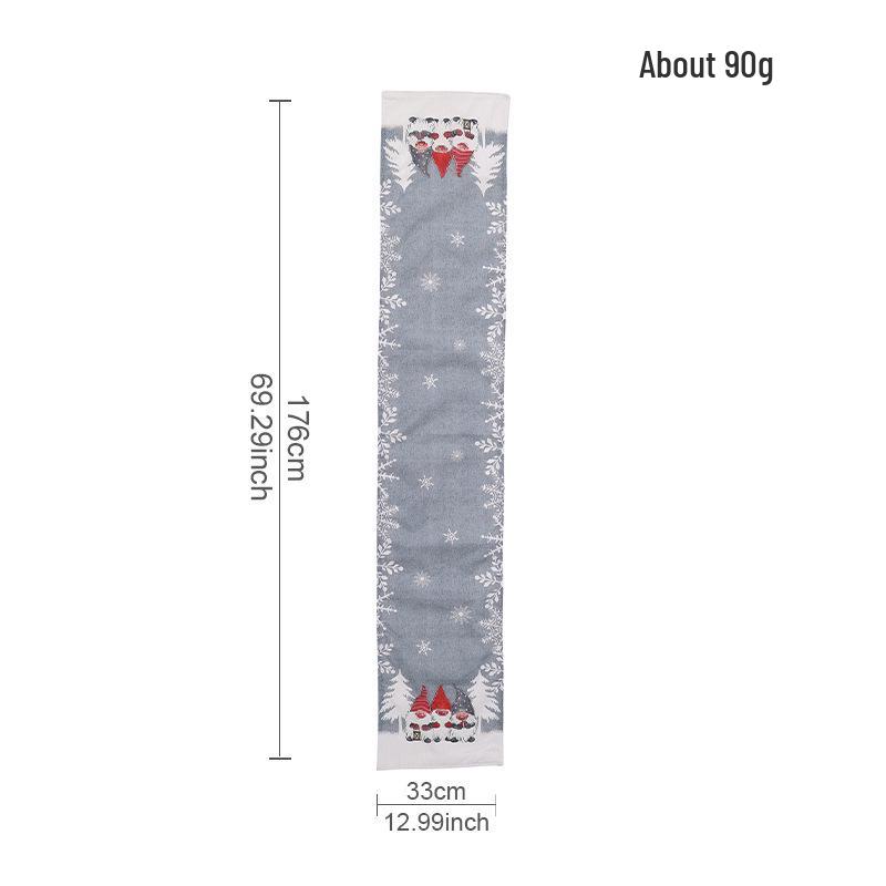 Christmas Forest Old Man Table Runner & Snowflake Tablecloth Set