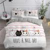 Cartoon Cat Down Comforter Set Bedding Set 3-piece Duvet Cover Set